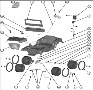 Page A Diagram and Parts List for X0071  Power Wheels Ride-On Cars